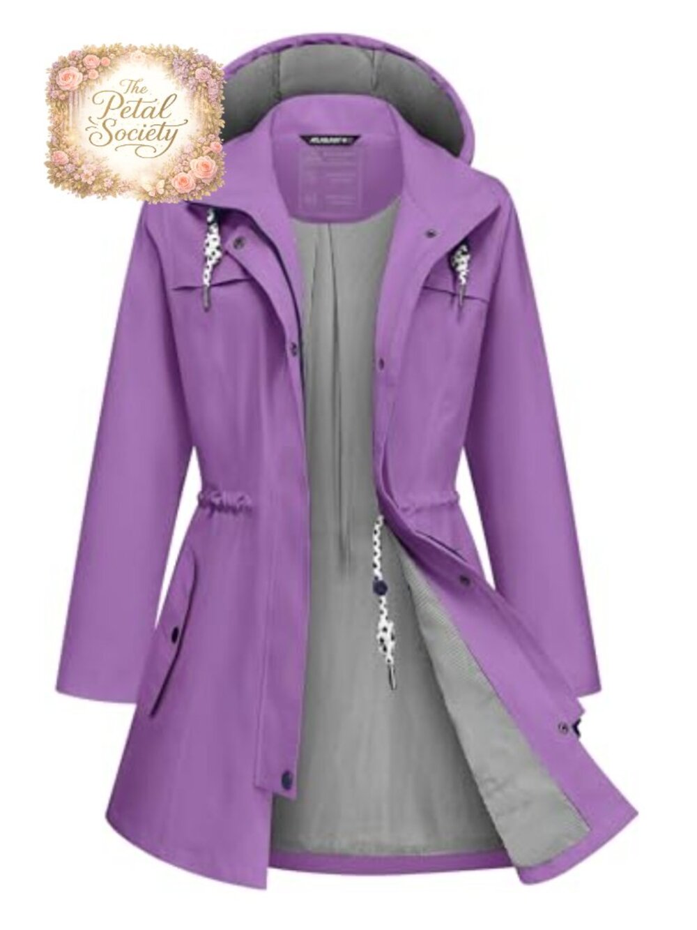 Women's Waterproof Long Rain Jacket Lightweight Hooded Windbreaker